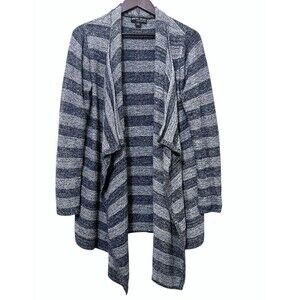 BAREFOOT DREAMS Blue Stripe  Bamboo Chic Lite Calypso Wrap Cardigan Sweater 1X
